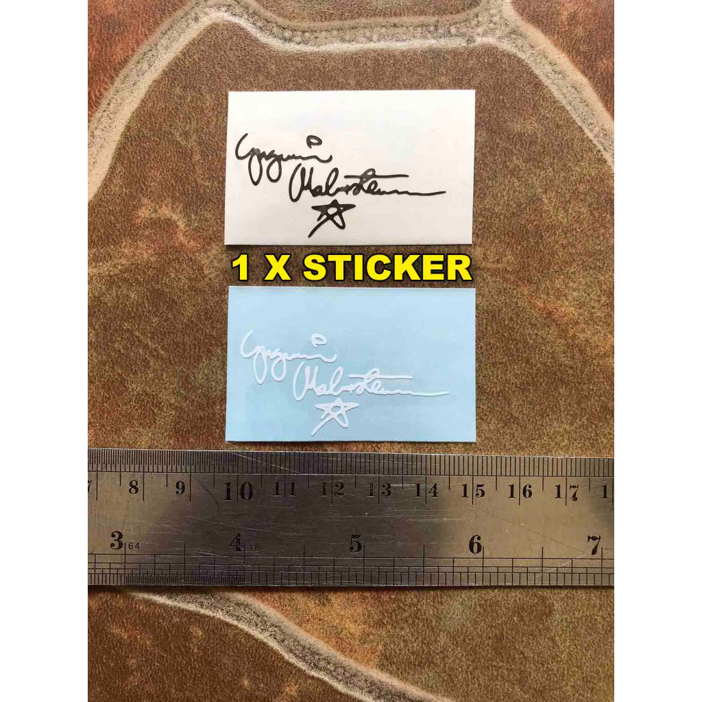 Yngwie Johann J. Malmsteen Signed Sticker Signature Autograph Logo Headstock Sign Tanda Tangan Kepal