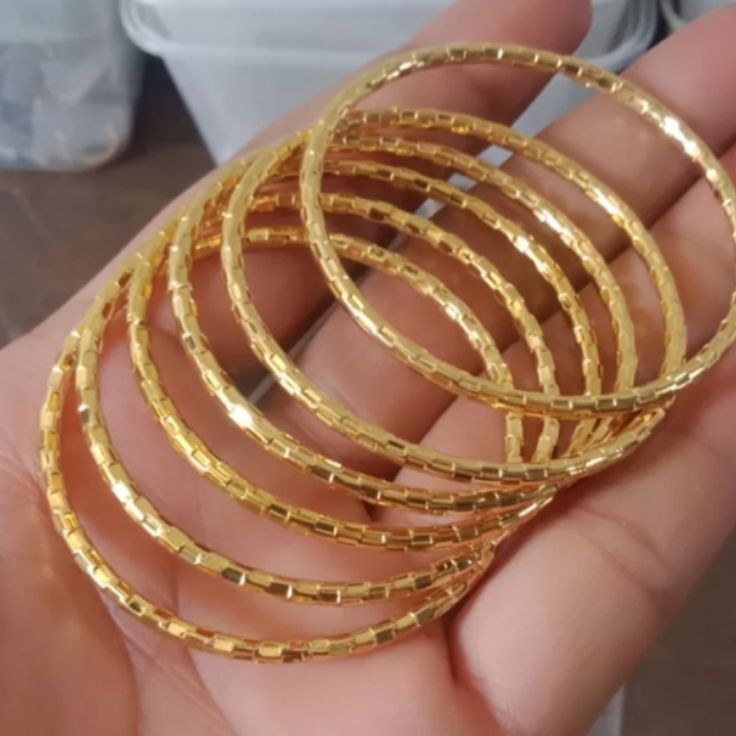 WRNF2866 [KODE 77]  GELANG KERONCONG ANAK TITANIUM GOLD ISI 6 PCS UMUR 3-10 TAHUN ANTI LUNTUR DAN KA