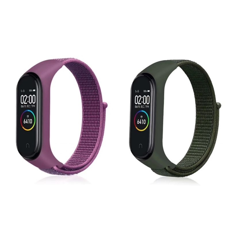 STRAP XIAOMI MI BAND 3 & 4 - STRAPS ONLY - Burgundy & Army Green TALI NYA SAJA