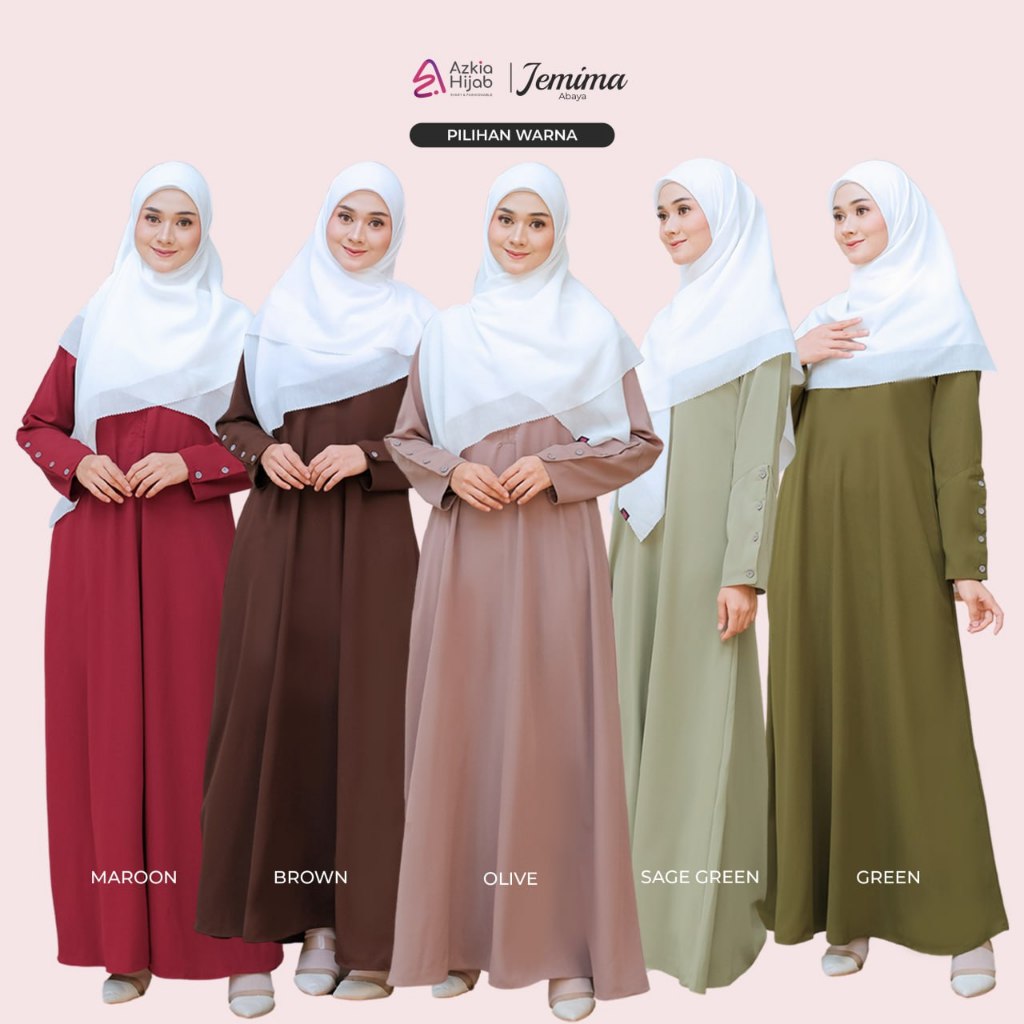GAMIS Abaya JEMIMA Dengan 10 Variasi Warna Baru Tersedia Size S sd XL Ori By Azkia Hijab
