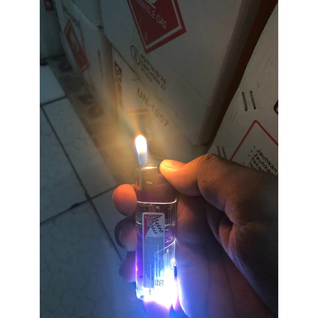 Mancis Korek Api Gas Metro Lighter 2in1 Magnet Senter F-009 SNI