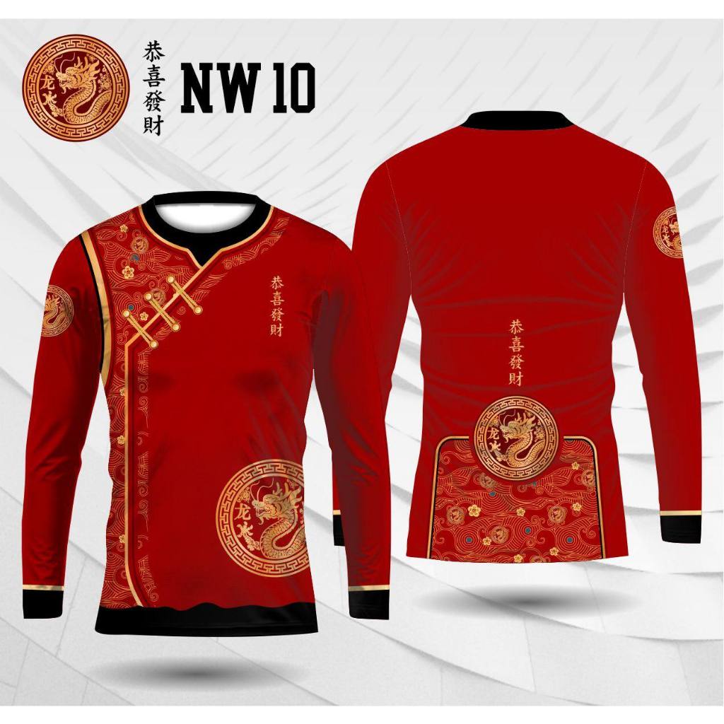 koas imlek cheongsam wanita shio naga jersey naga gong xi fa cai shio naga baju tahun baru cina Nw02