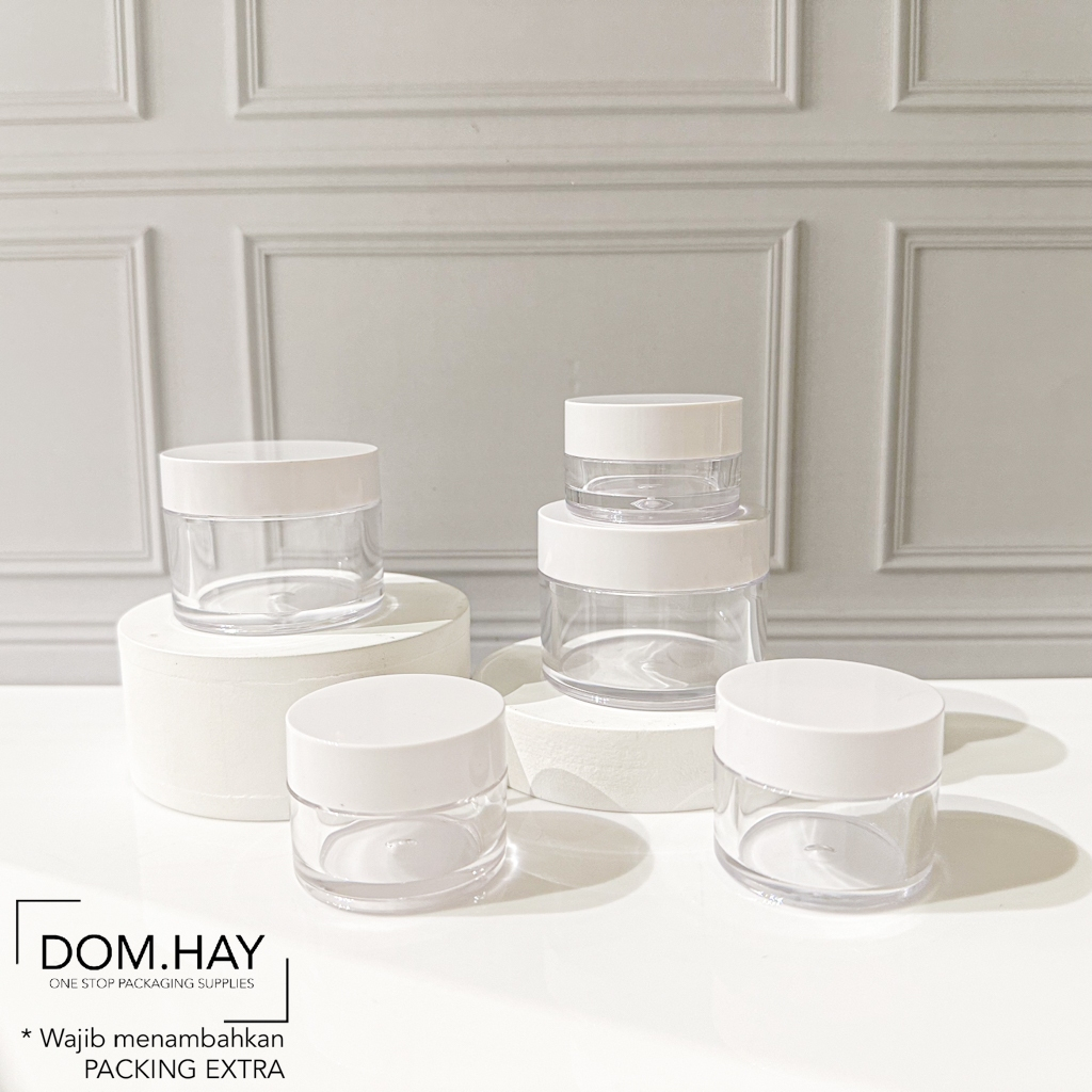 Pot Cream Bulat Clear Plastik Acrylic Kosmetik Packaging Skin Care Pelembab Moisturizer Serum Botol 