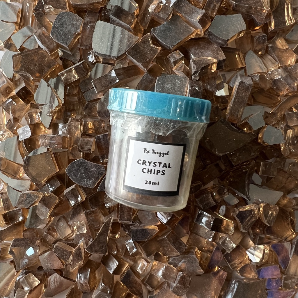 Crystal Chips Crystal Stone BROWN Coklat Batu Kristal Murah Berkualitas Bagus Pecahan Batu Kaca Mirr