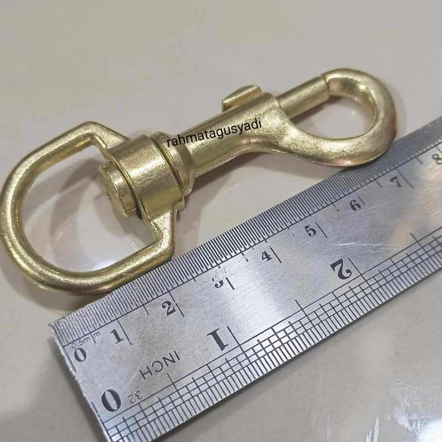 Snap Hook Kuningan besar/ Cantolan Kaitan Anjing 8 cm promo