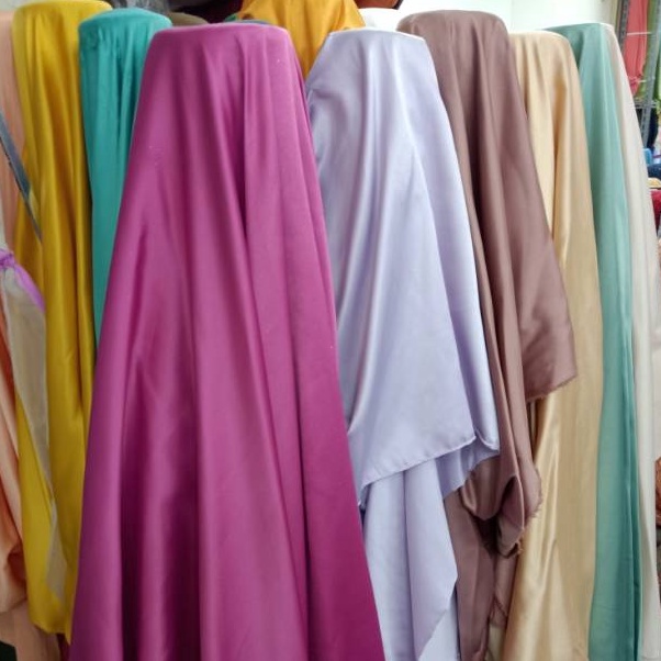 Harga per 1/2m kain/bahan satin VELVET PREMIUM banyak warna