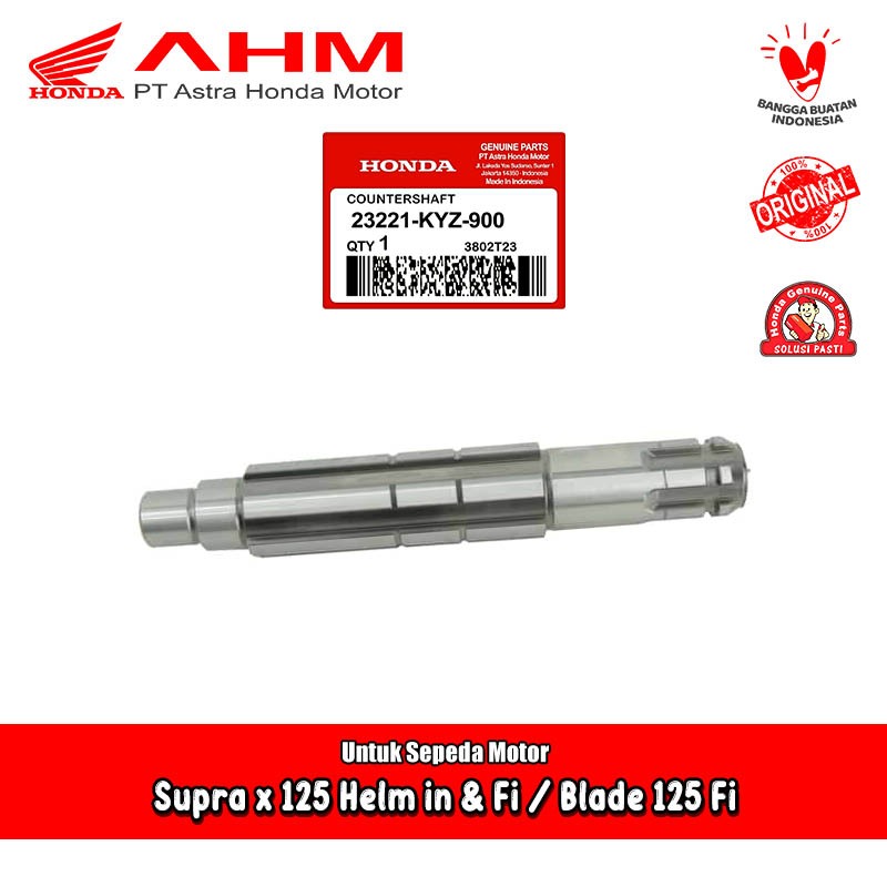 As Gear Gigi Tarik Depan Counter Shaft Honda Supra x Blade 125 Fi Helm in Original AHM 23221-KYZ-900