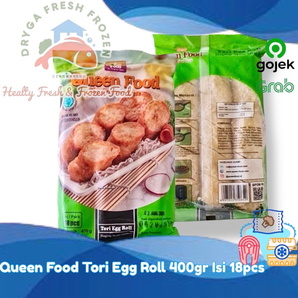 

Queen Food Tori Egg Roll Daging Ayam Udang Olahan 400gr