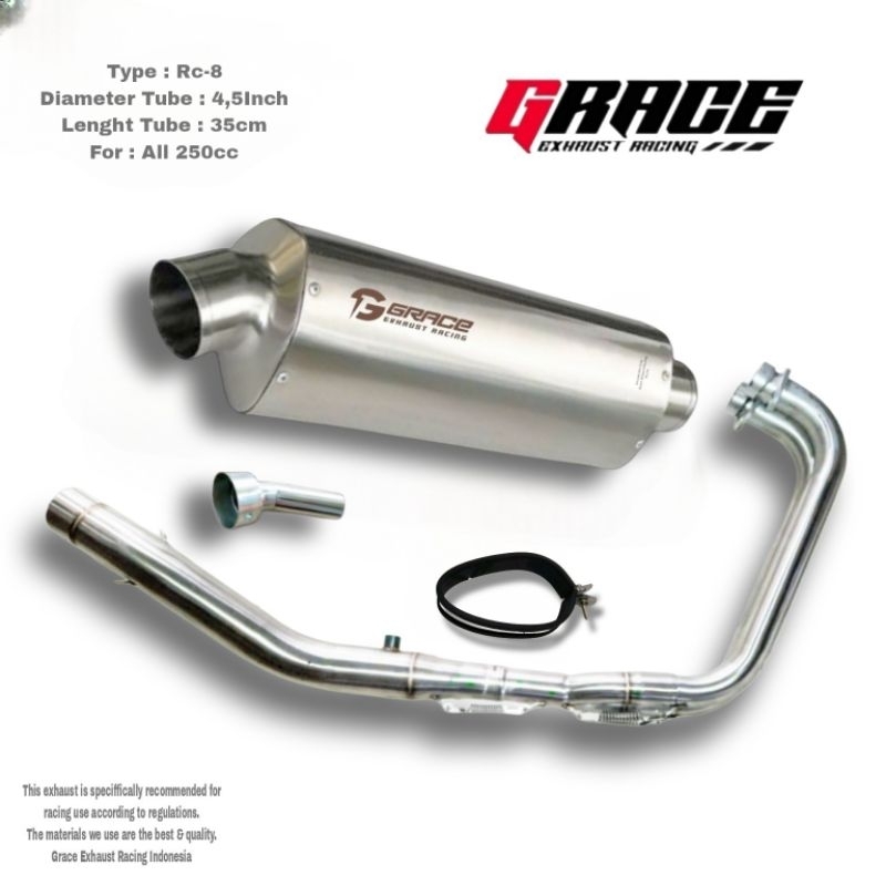 knalpot fullsystem r25/mt25 , cbr250rr , ninja250 , z250 , original grace type rc-8