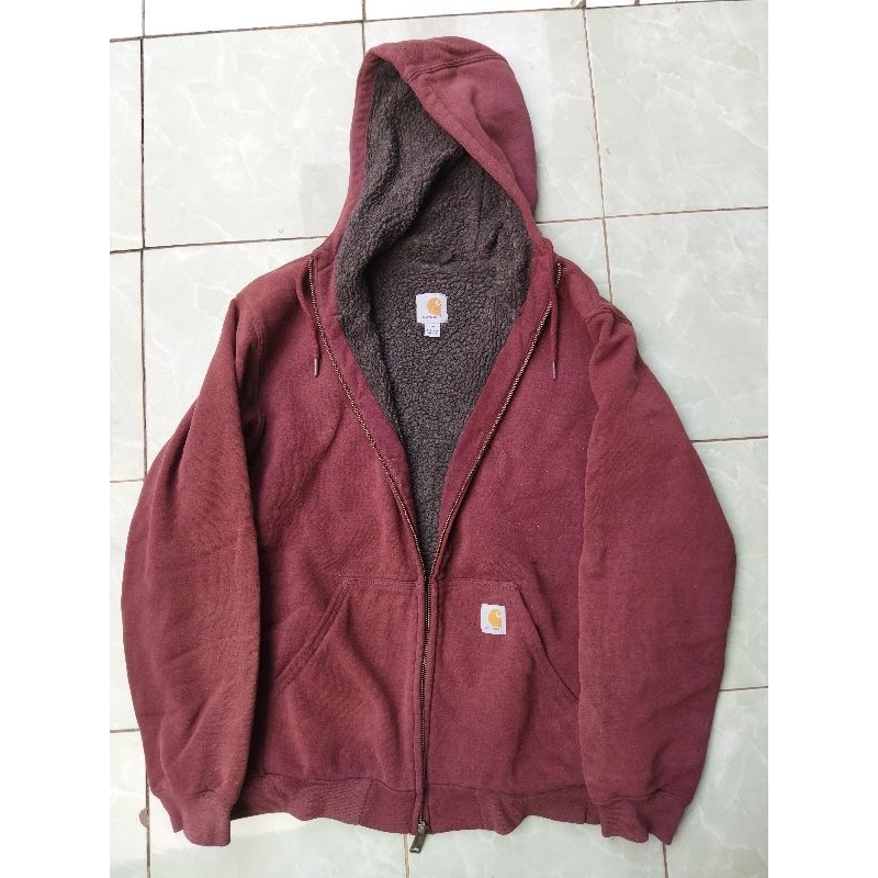 carhartt second zip hoodie sherpa