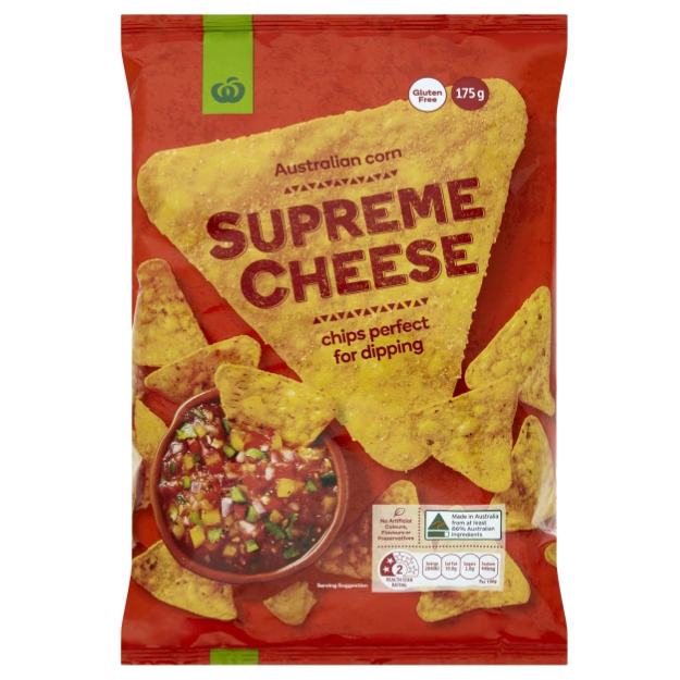 

Woolworths Supreme Cheese Corn Chips 175g
