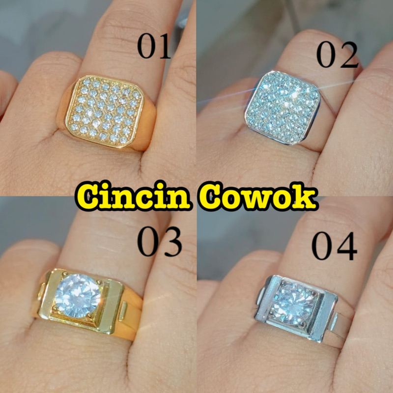 Cincin Cowok Titanium Ori Premium Quality / Ring Pria Model Berlian Eropa