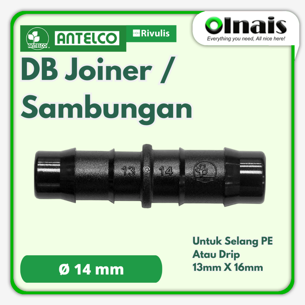 RIVULIS Original Joiner - Sambungan Selang Drip D5000 selang PE 16mm - Ukuran 14 mm