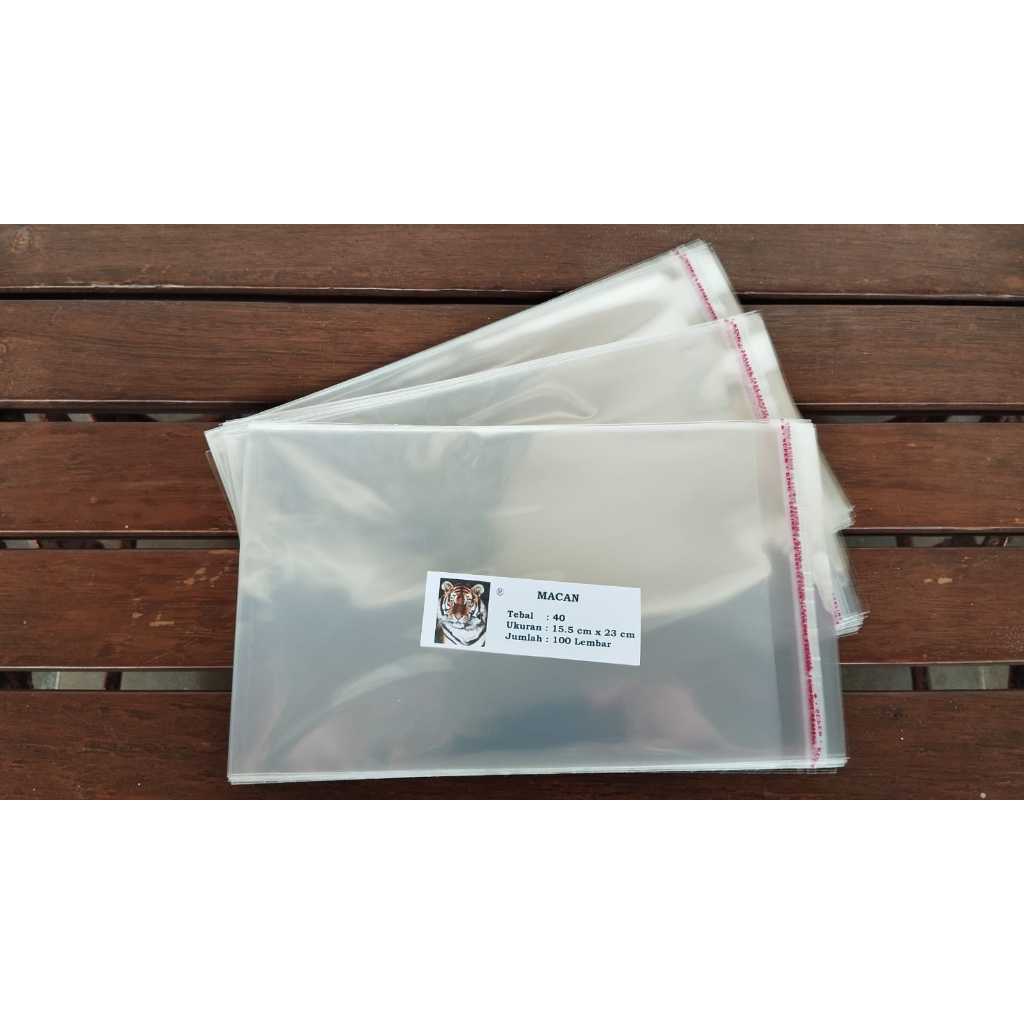 

PLASTIK OPP MACAN 15.5 X 23 TEBAL 40 MIC LEM / SEAL / PEREKAT