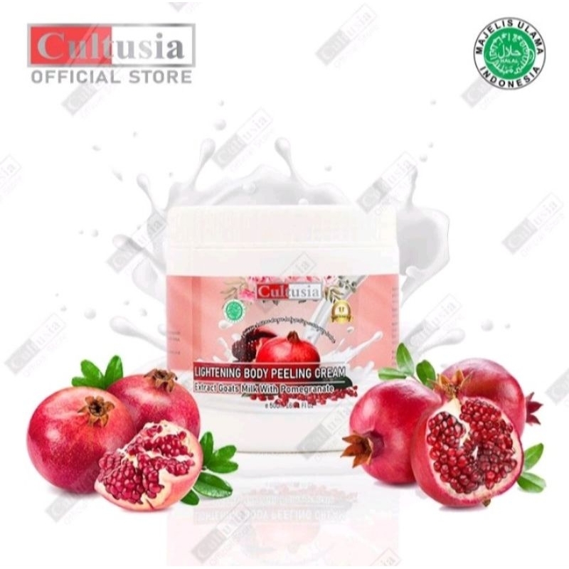 Cultusia Lightening Body Peeling Cream Goat's Milk With Pomegranate 500ml/ Lulur