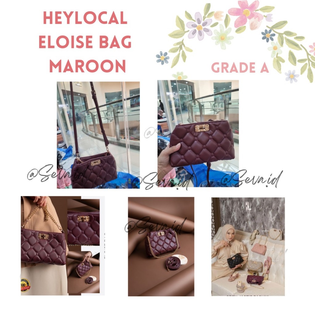HEYLOCAL ELOISE BAG MAROON TAS ELOISE BAG MAROON HEYLOCAL SALE GRADE A