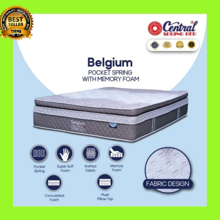 Kasur Springbed Central Belgium (Mattress Only) Garansi 10 Tahun kasur saja