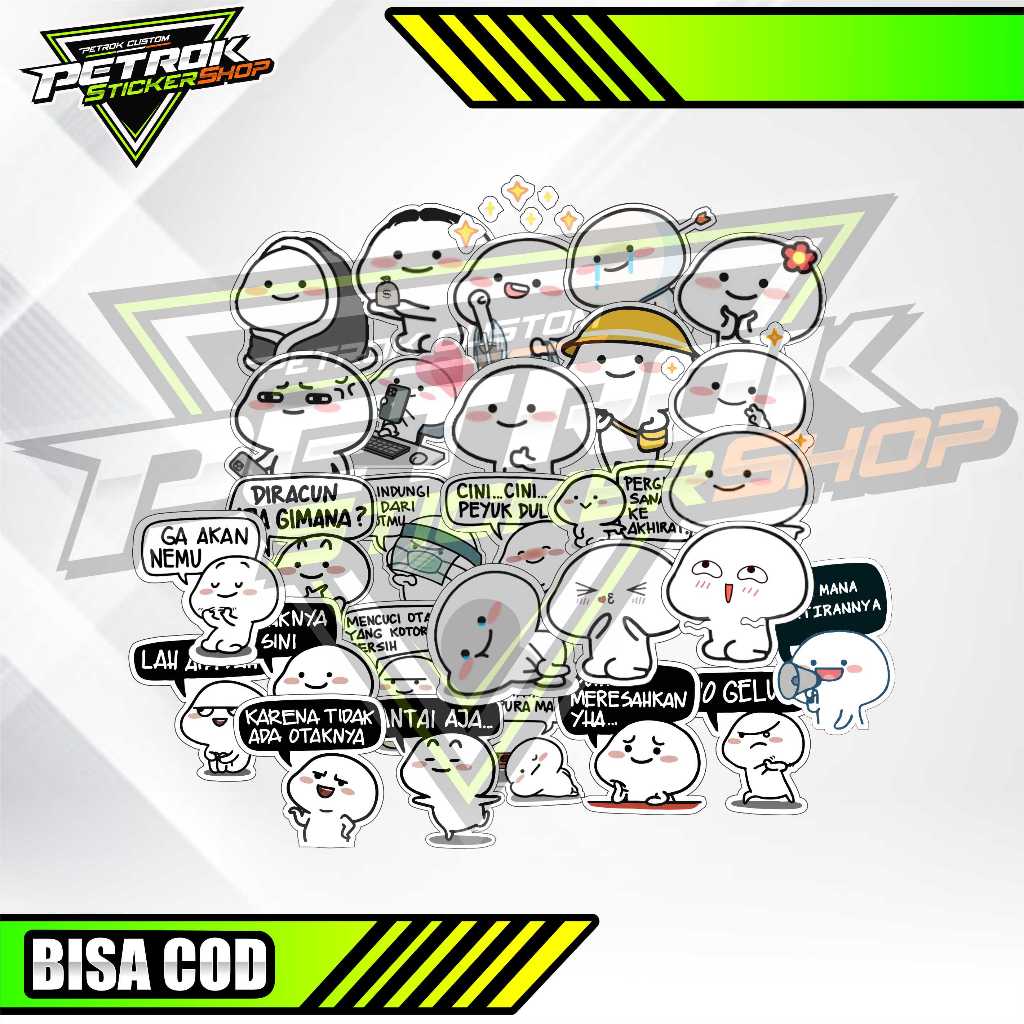 STICKER PACK QUBY PENTOL / STICKER LUCU / STICKER MOTOR / STICKER HELM / STICKER TUMBLR