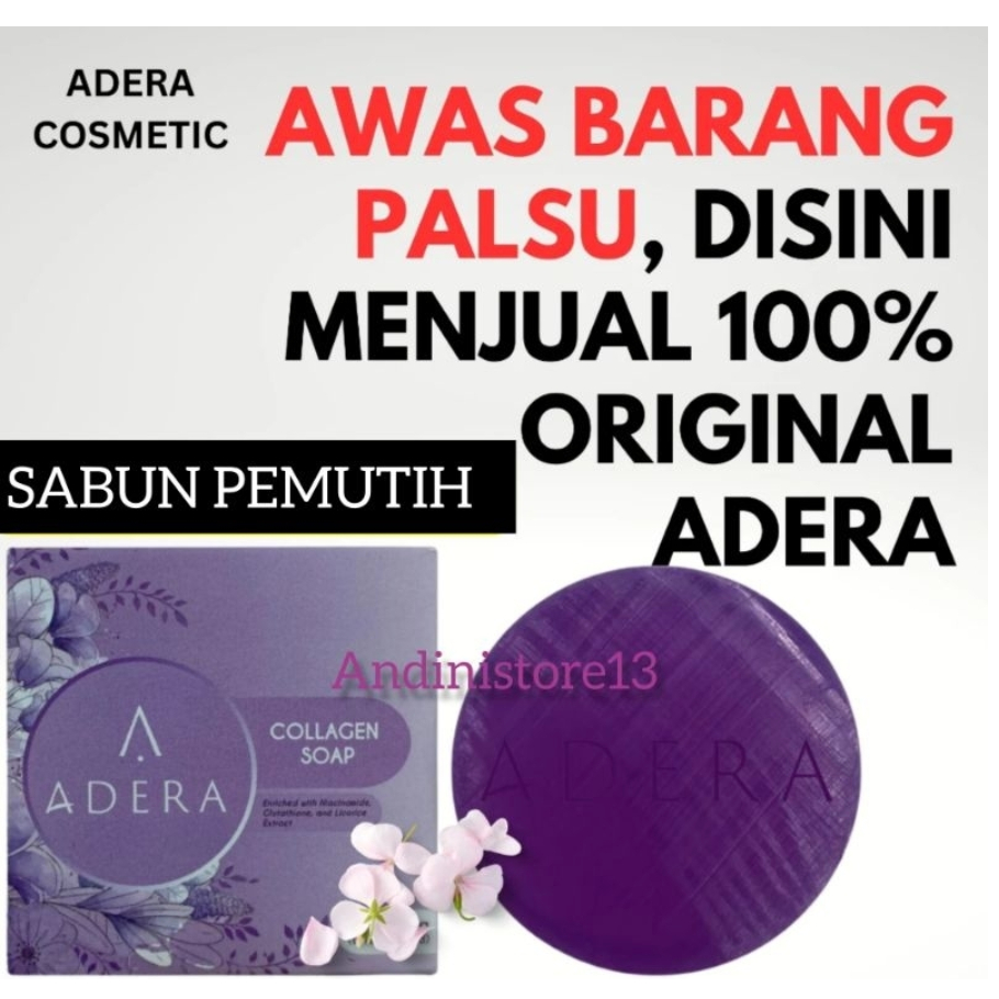 【ORIGINAL 100% COD】ADERA COLLAGEN SOAP- Sabun Pemutih Wajah dan Badan Terbaik*BAYAR DIRUMAH*