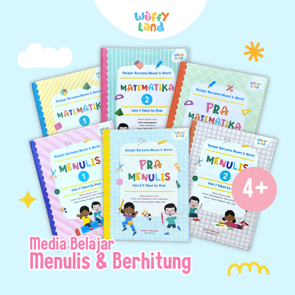 WUFFYLAND Worksheet Anak Belajar Bersama Bhumi dan Monti dengan 6 Variasi yang Disesuaikan Perkemban