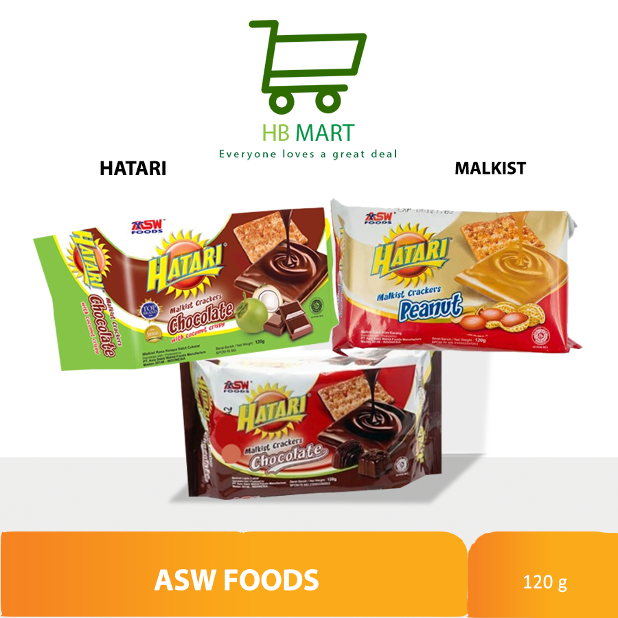 

BISKUIT HATARI MALKIST CRACKERS CHOCOLATE / COCONUT / PEANUT 120GR