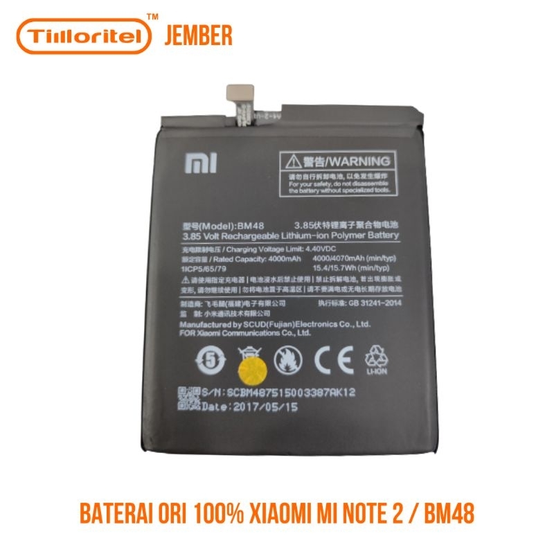 BATERAI ORI XIAOMI MI NOTE 2/BM48