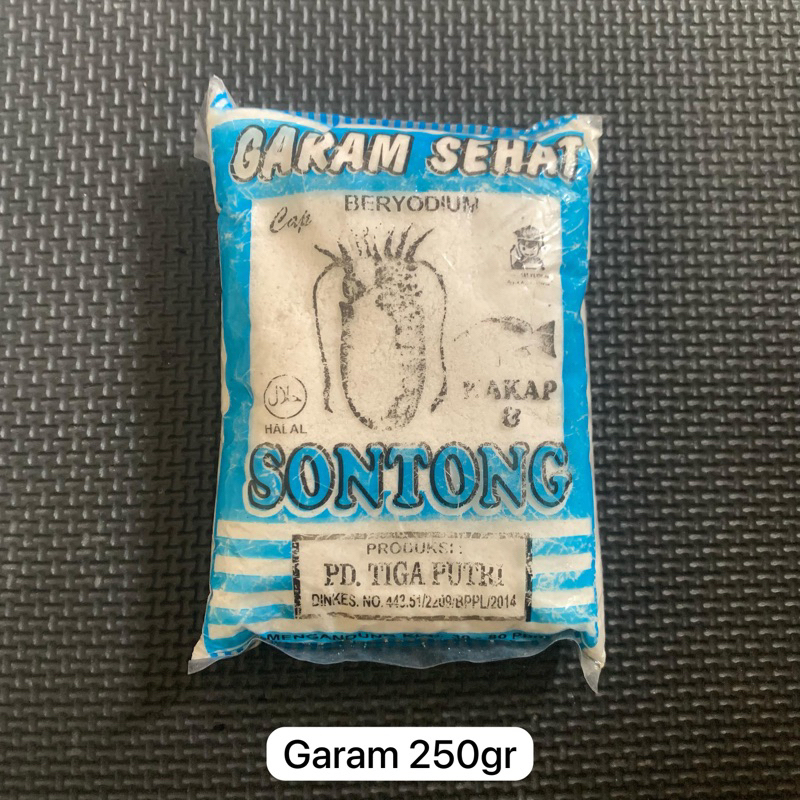 

GARAM MASAK BERYODIUM | GARAM SONTONG (1 BALL ISI 40 PCS / 250 GRAM)