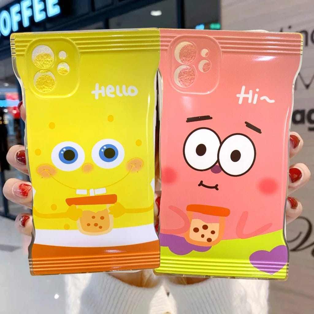 Softcase Snack Pink and Yellow Case Iphone