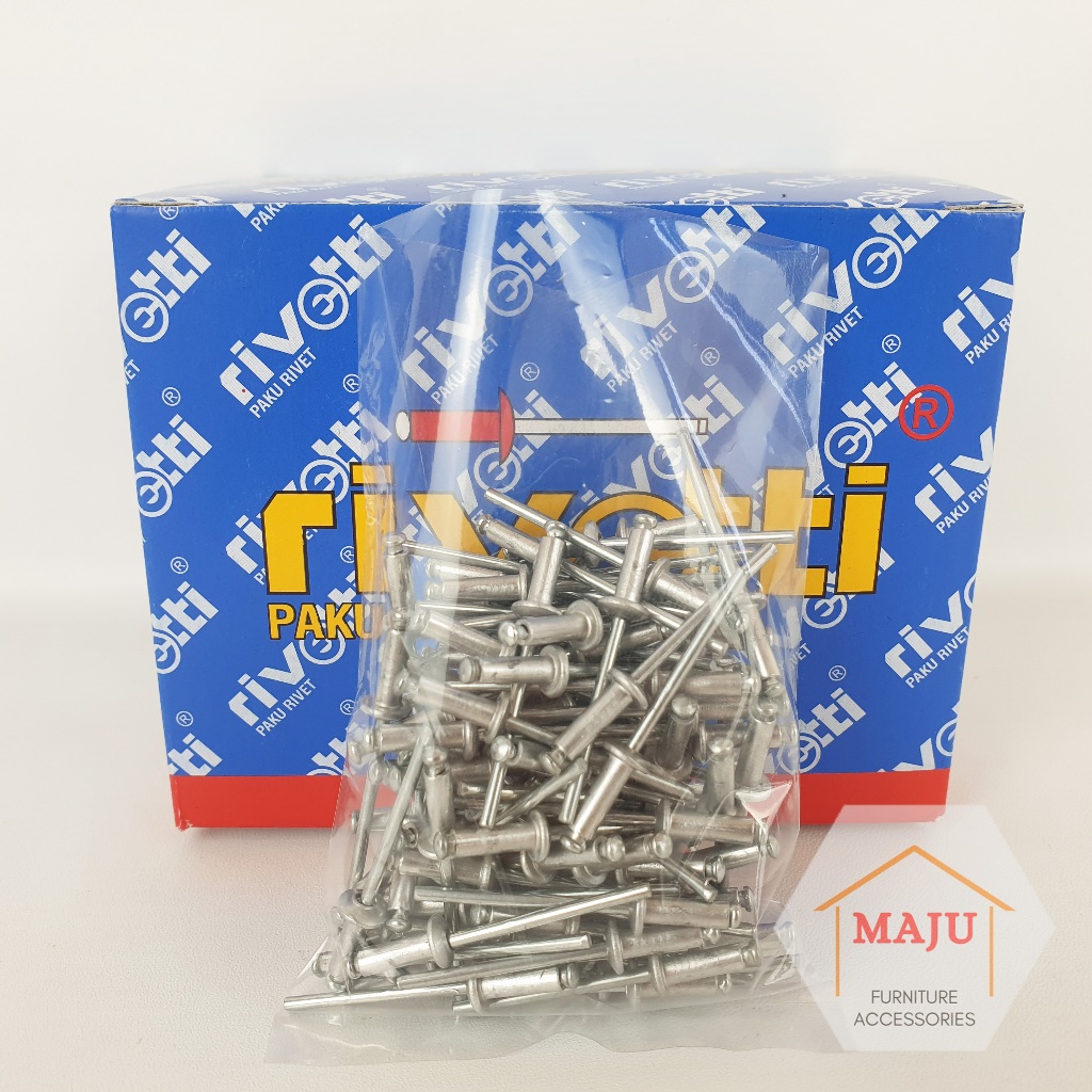 Paku Rivet 100 pcs 550 4 mm x 12.7 mm Grosir RIVETTI MASTER Eceran Obral 100pcs (Paku Keling)