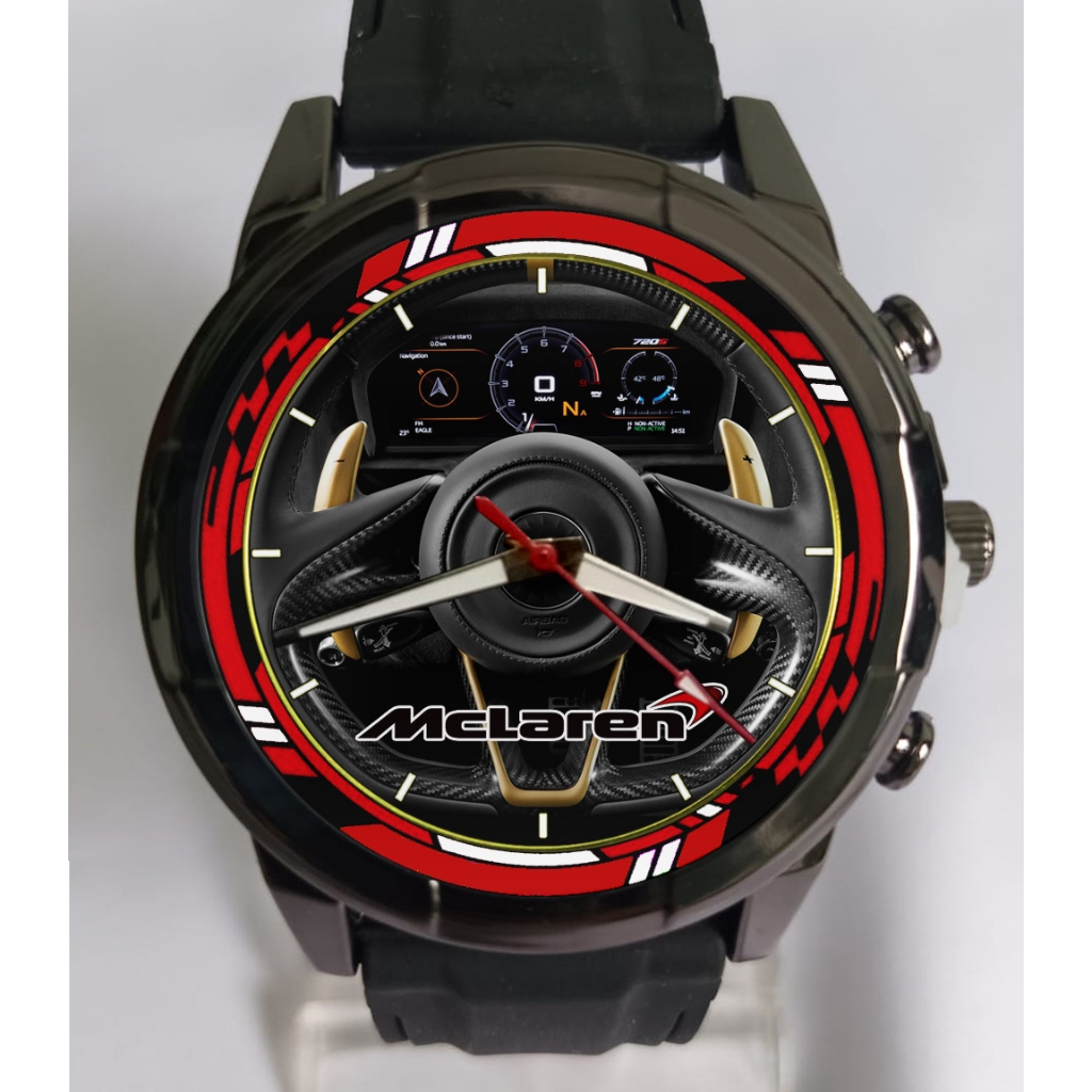 JAM TANGAN CUSTOM STEERING WHEEL MCLAREN Plus Logo