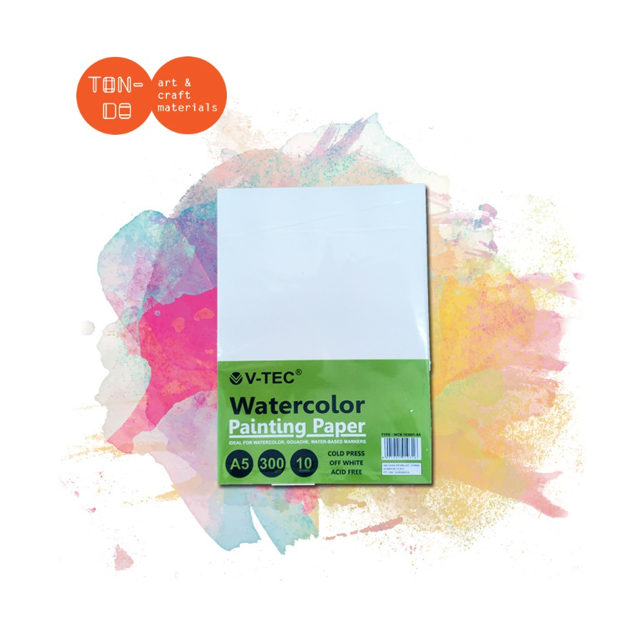 

V-TEC WATERCOLOR PAPER A5 300GSM COLD PRESS 10 SHEETS
