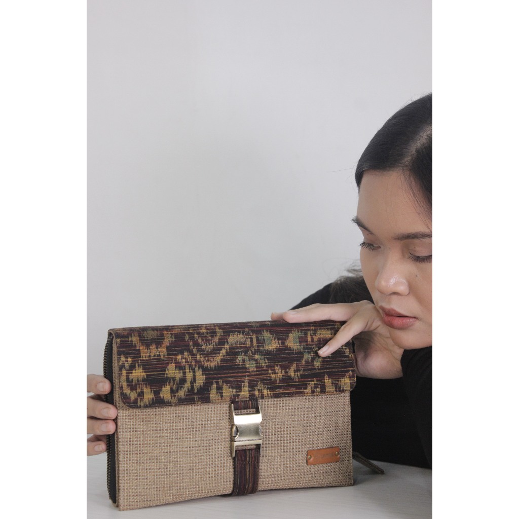 UwaisGen Handbag Pria Dhafir Clouth Tas Kerja Goni Tenun Endek Hampers Etnik Bali Handmade