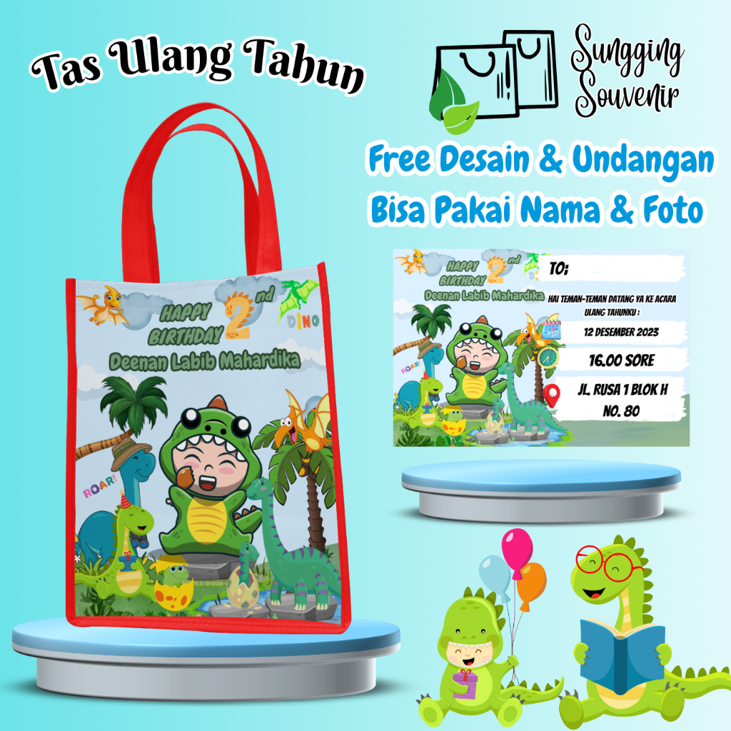 

50 Tas Snack Ulang Tahun Free Undangan Anak Bisa Custom Goodiebag Murah Muat Kfc