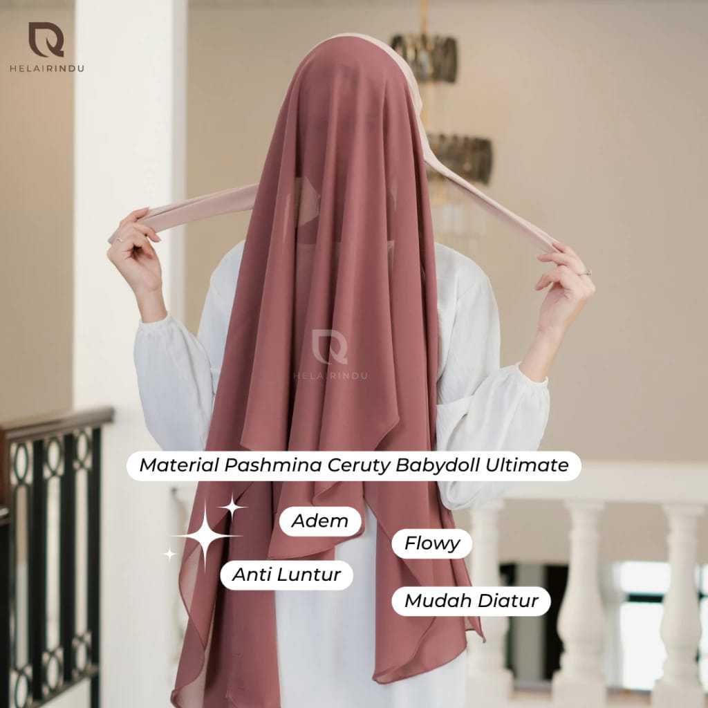 𝐇𝐄𝐋𝐀𝐈𝐑𝐈𝐍𝐃𝐔 - Hijab Pashmina Inner Jersey Tali Oval Baby Doll Noura