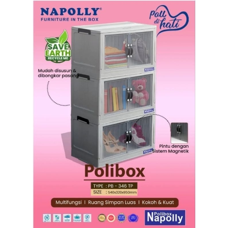 Napolly Polibox 346 | Napolly Lemari/Rak 3 susun