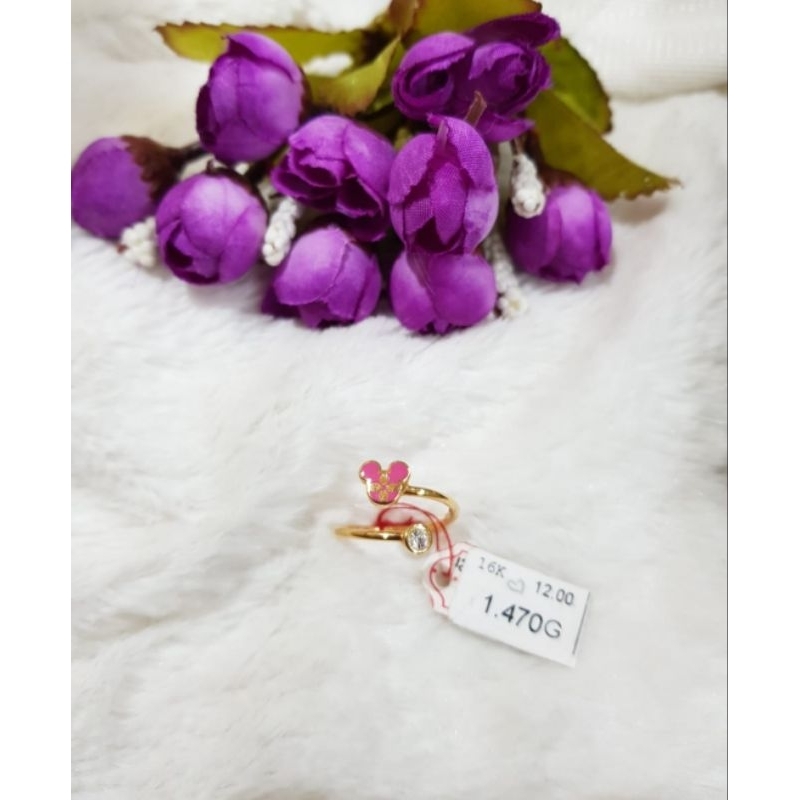 Cincin emas 70 mickey pink