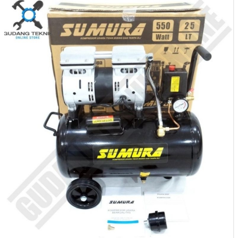 Kompresor Portable Silent Tanpa Oli SUMURA OFS 550-25 / Portable Air Compressor Oilless Silent SUMUR