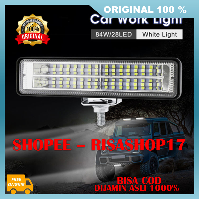 Lampu Sorot Strong Bright 28 LED Lampu Tembak Sorot 28 LED Motor Mobil Universal 100% ASLI