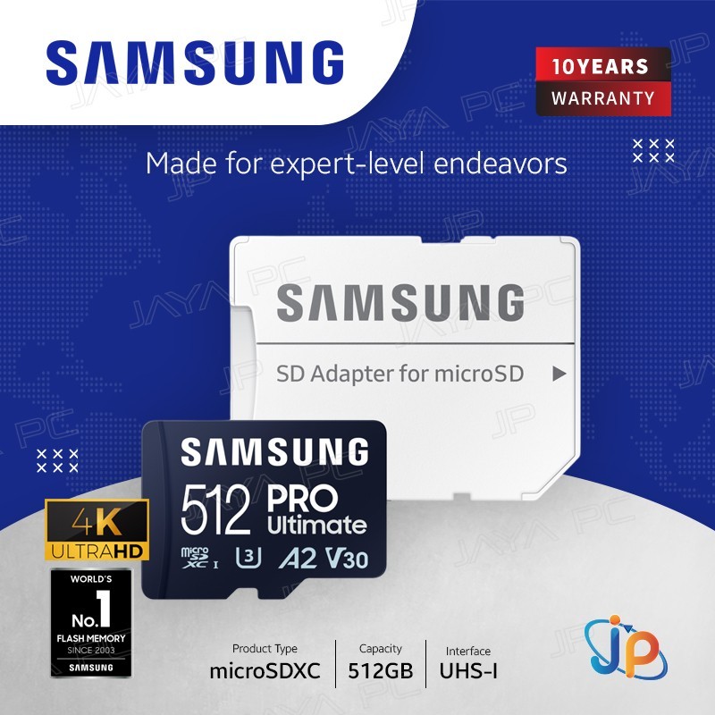 Samsung Pro Ultimate MicroSDXC 512GB 4K - Micro SD + Adapter