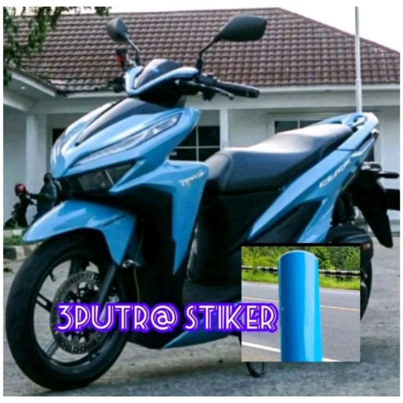 skotlet stiker motor mobil ice blue glossy, ice blue doff lebar 45cm