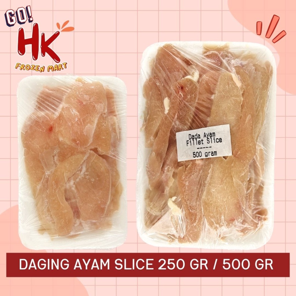 

Daging Ayam Slice Dada 250gr 500gr | potong tipis fillet grill bersih chicken breast HK Frozen Mart