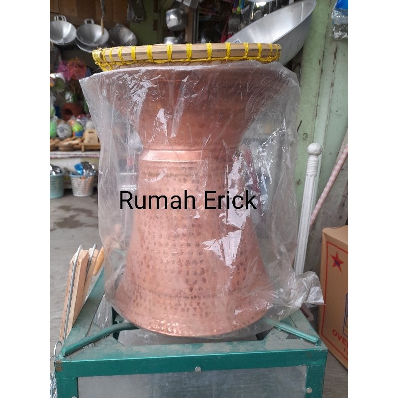 Seeng tembaga asli & kukusan bambu uk 34 - 39 seeng tembaga dandang tembaga jadul