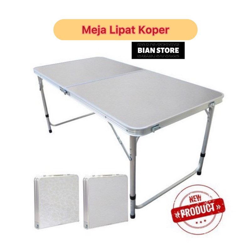 Meja Lipat Koper Hpl Meja Serbaguna Meja Lipat Portable Meja Kaki Bulat