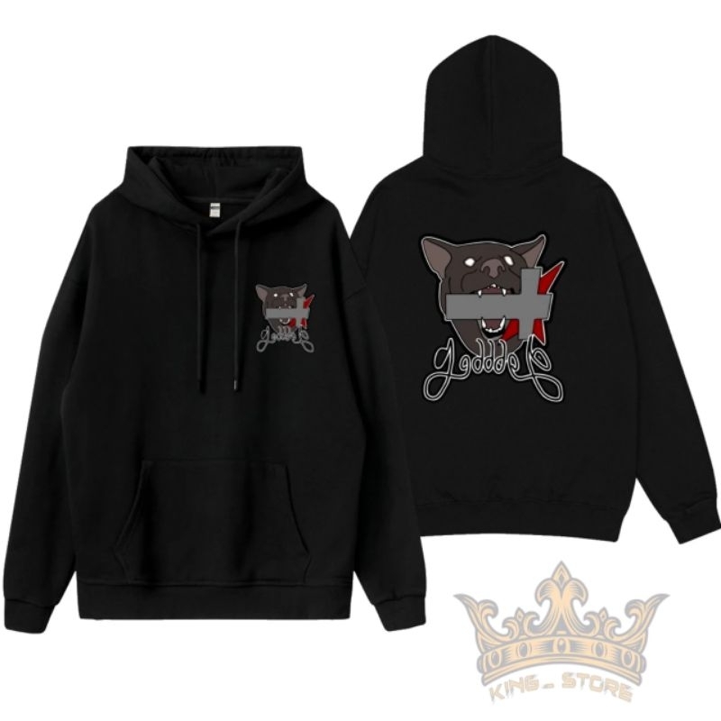 Jaket s Sweater Hoodie GOD DOG LOOKISM BLACK