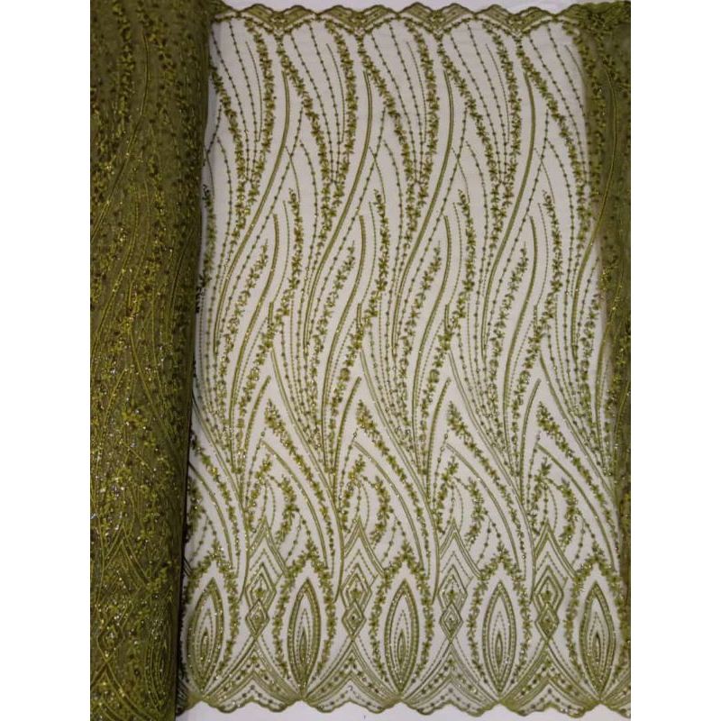 BAHAN/KAIN TILLE BORDIR MOTIF SALUR TIMBUL