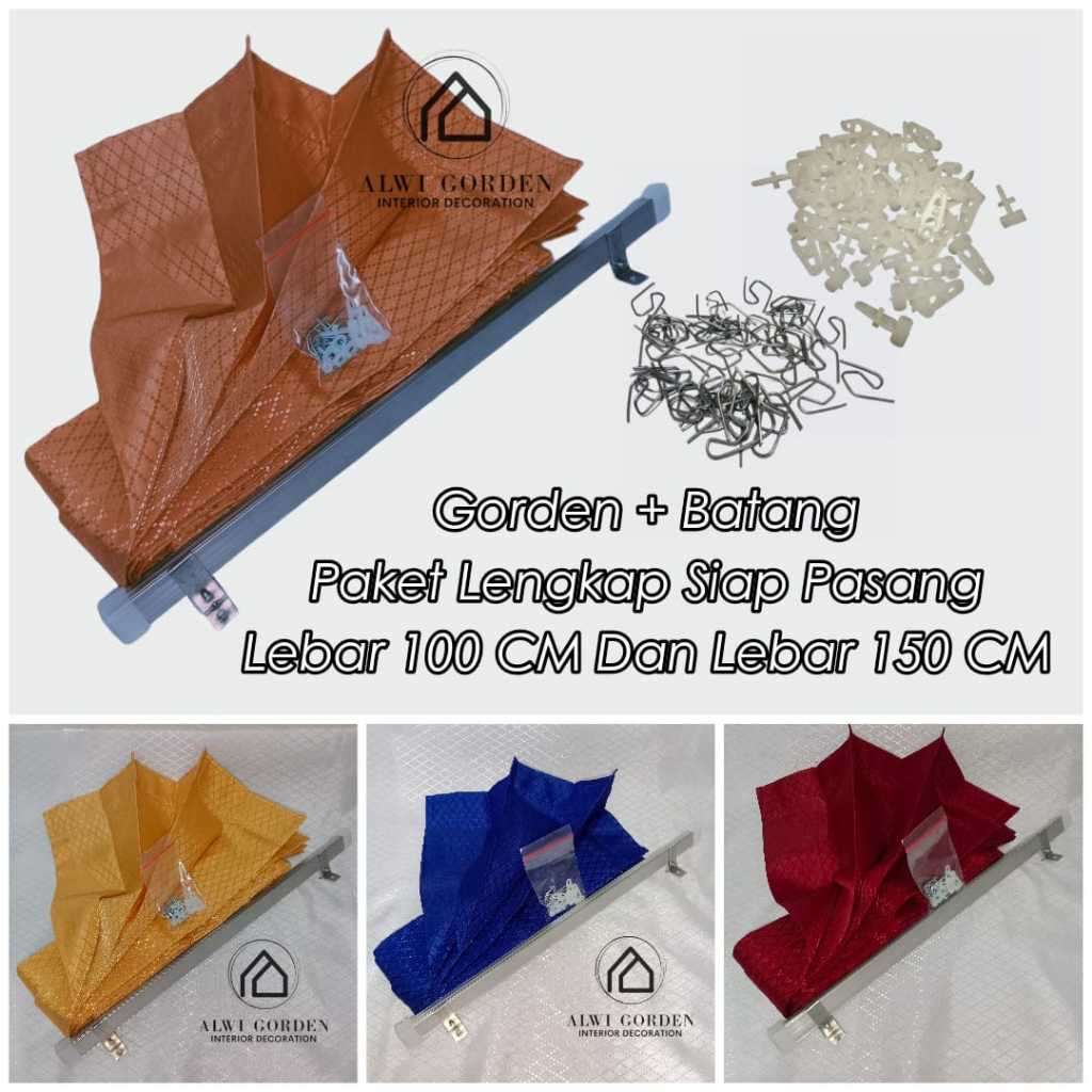 Gorden Pintu 1 Set Lengkap Sama Besinya | Gorden Plisket Lengkap Siap Pasang | Gorden Murah Untuk Pi