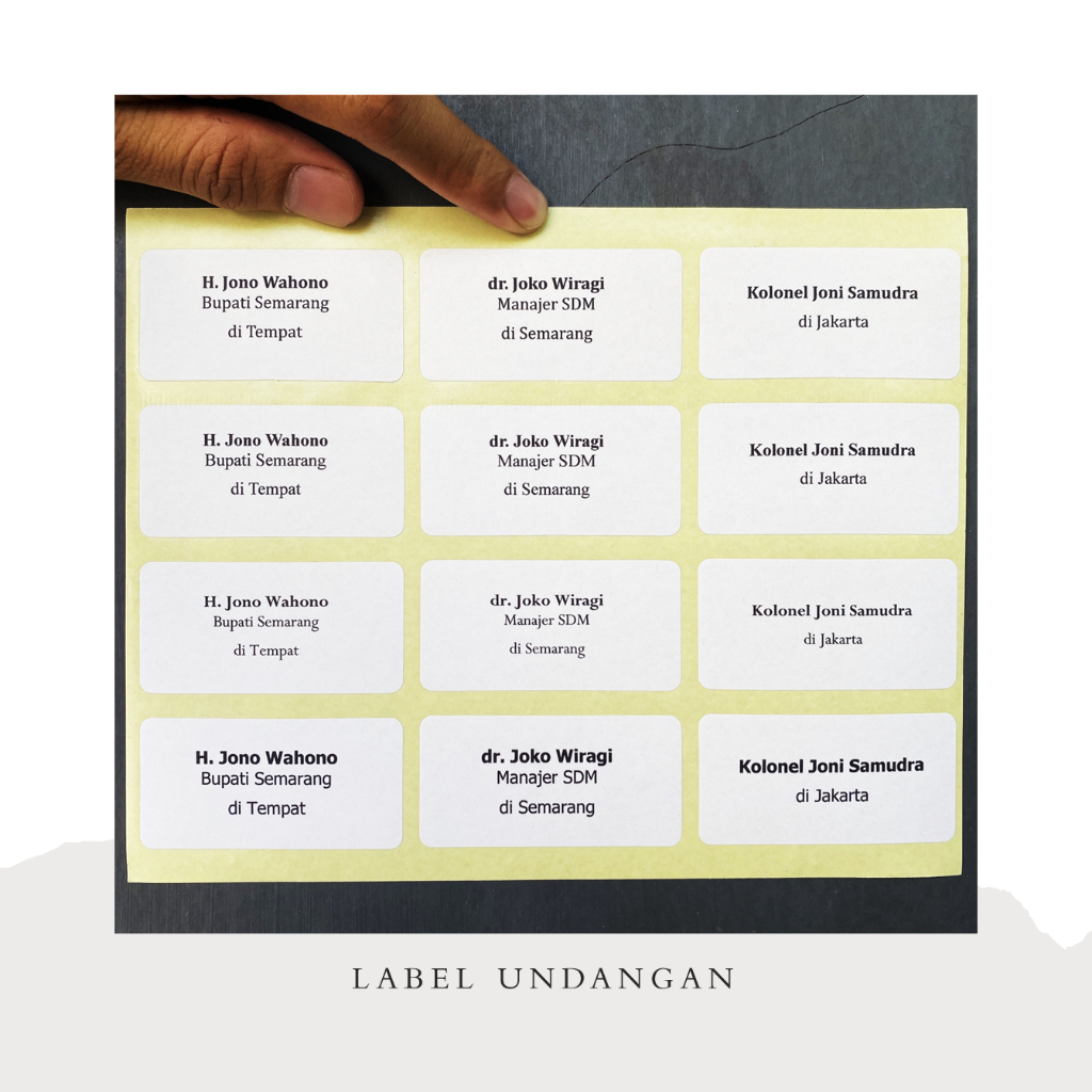 

Jasa Print/Cetak Stiker Label Undangan Ukuran 103