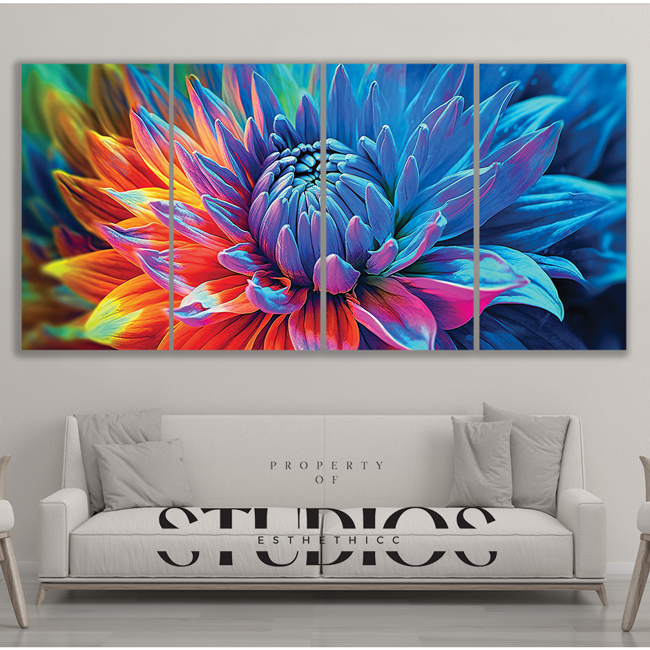 #BIGART07 WALL DECOR BESAR BUNGA FLOWER FLOWERS PELANGI RAINBOW PEMANDANGAN ALAM COLORFUL WARNA WARN