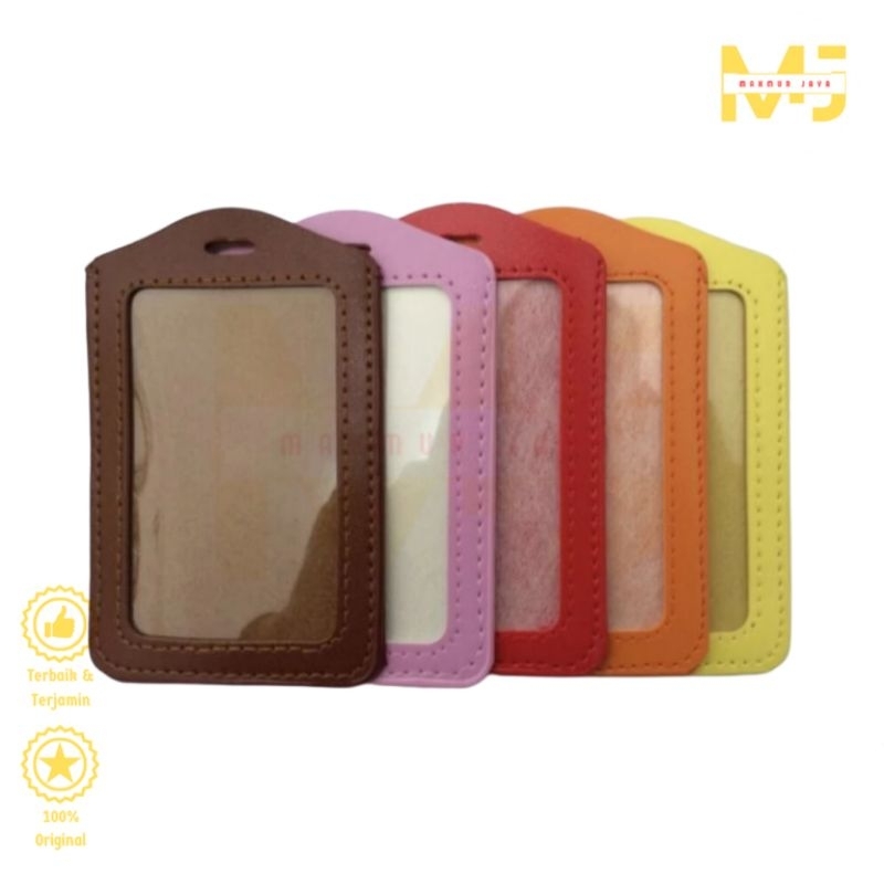 

10pcs Tempat ID Card Holder Kulit Tempat Kartu ID Name Tag Kulit
