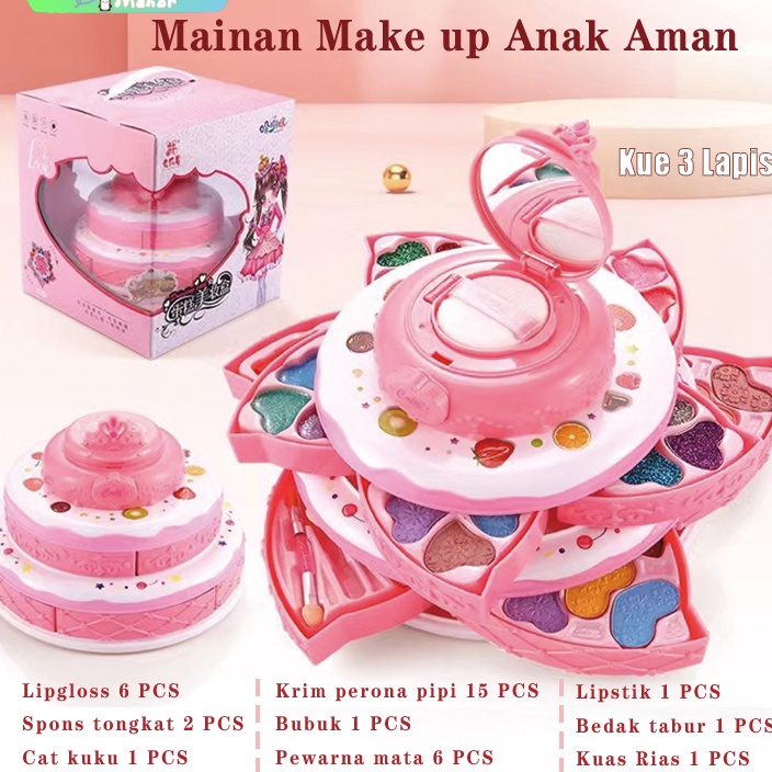 PROMO Mainan Make up Anak Perempuan Mainan rias Anak Kosmetik Lipstick Eye Shadow Makeup Set non-tok